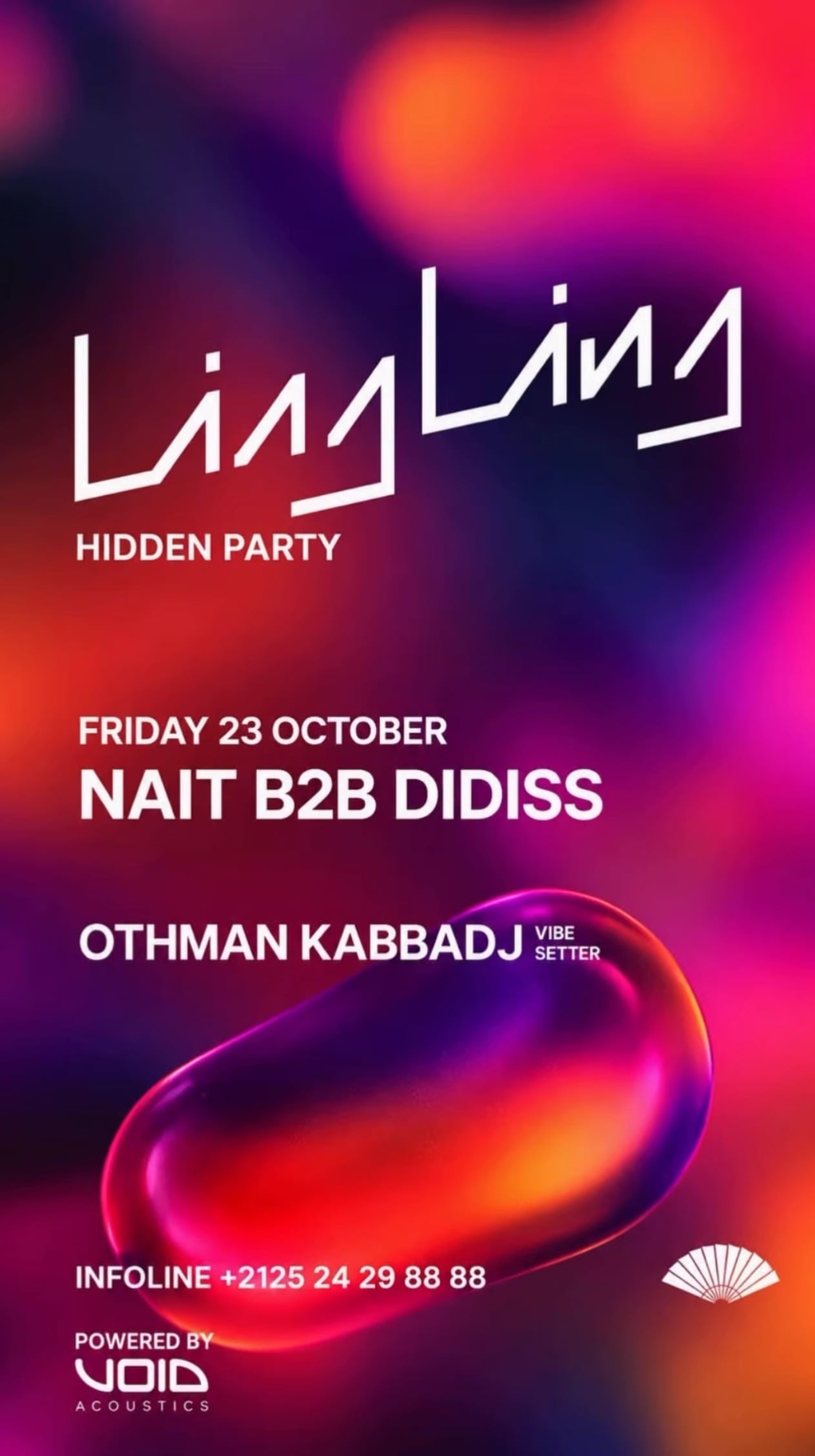 The poster of the Hidden Party on 23 October. Courtesy Mandarin Oriental, Marrakech