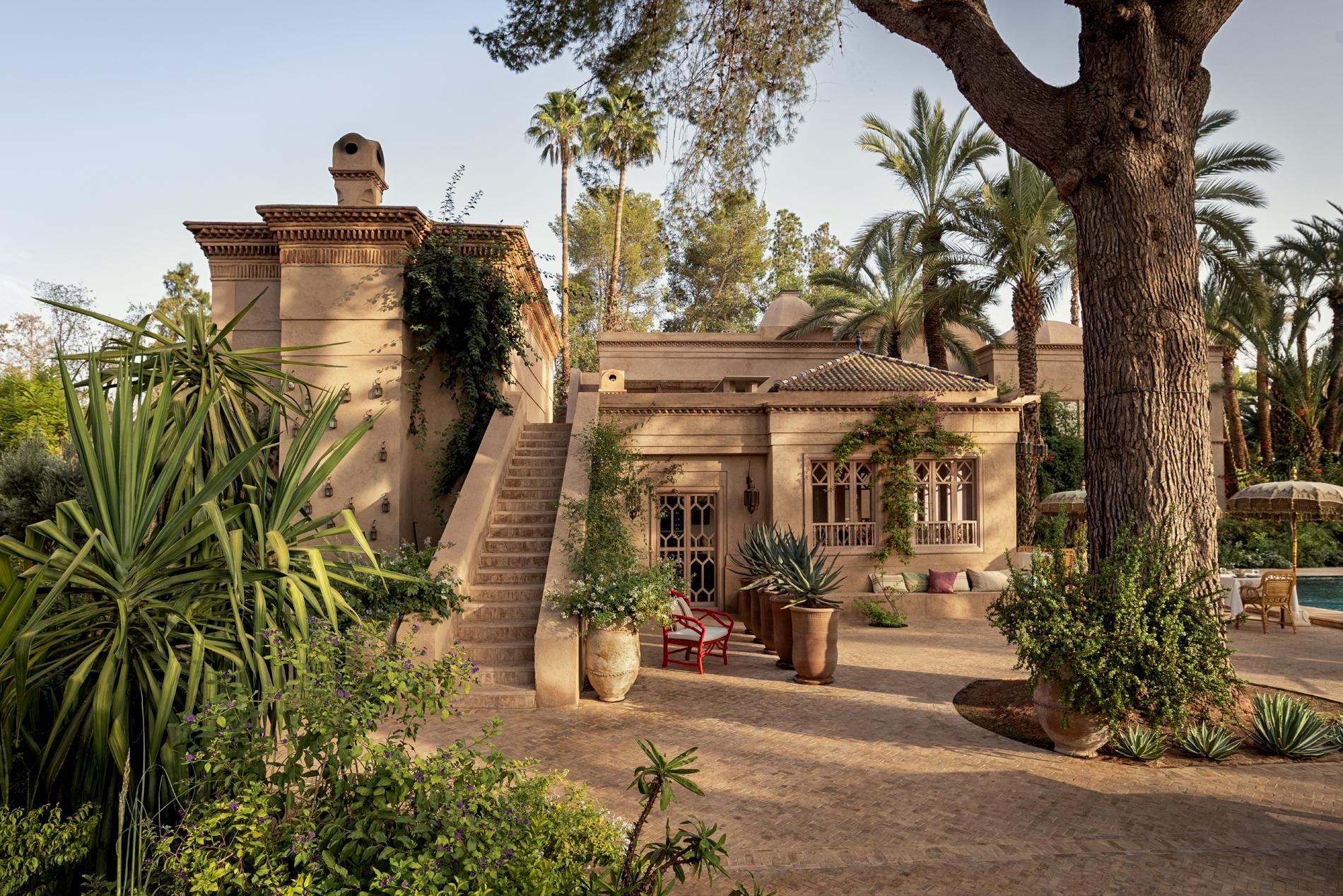 Garden exterior at dusk