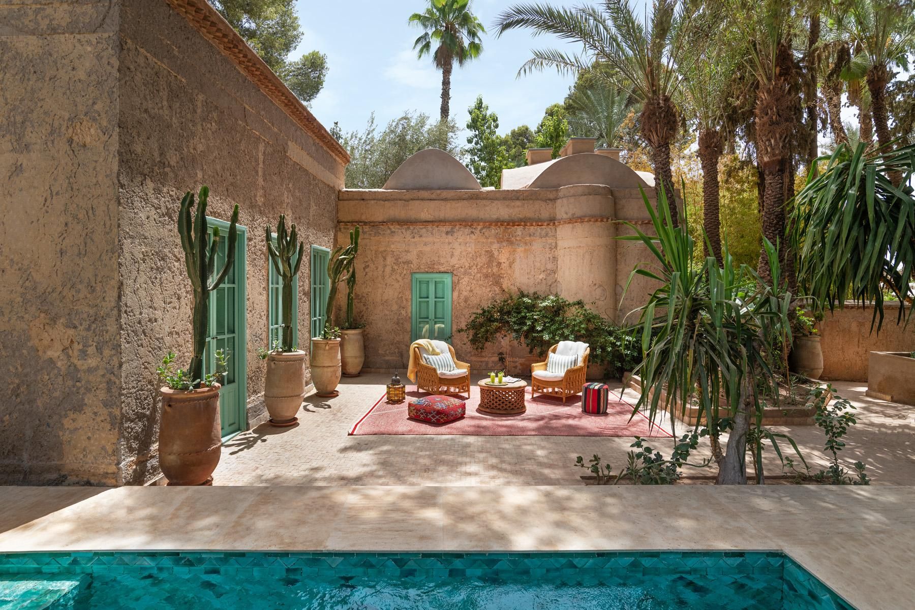 Private pool with palms