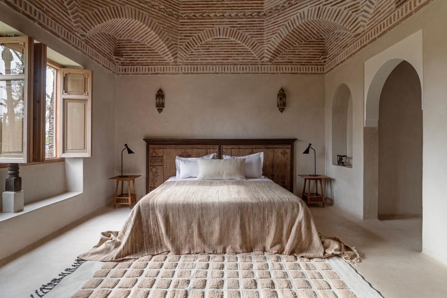 Aerial pool and garden view