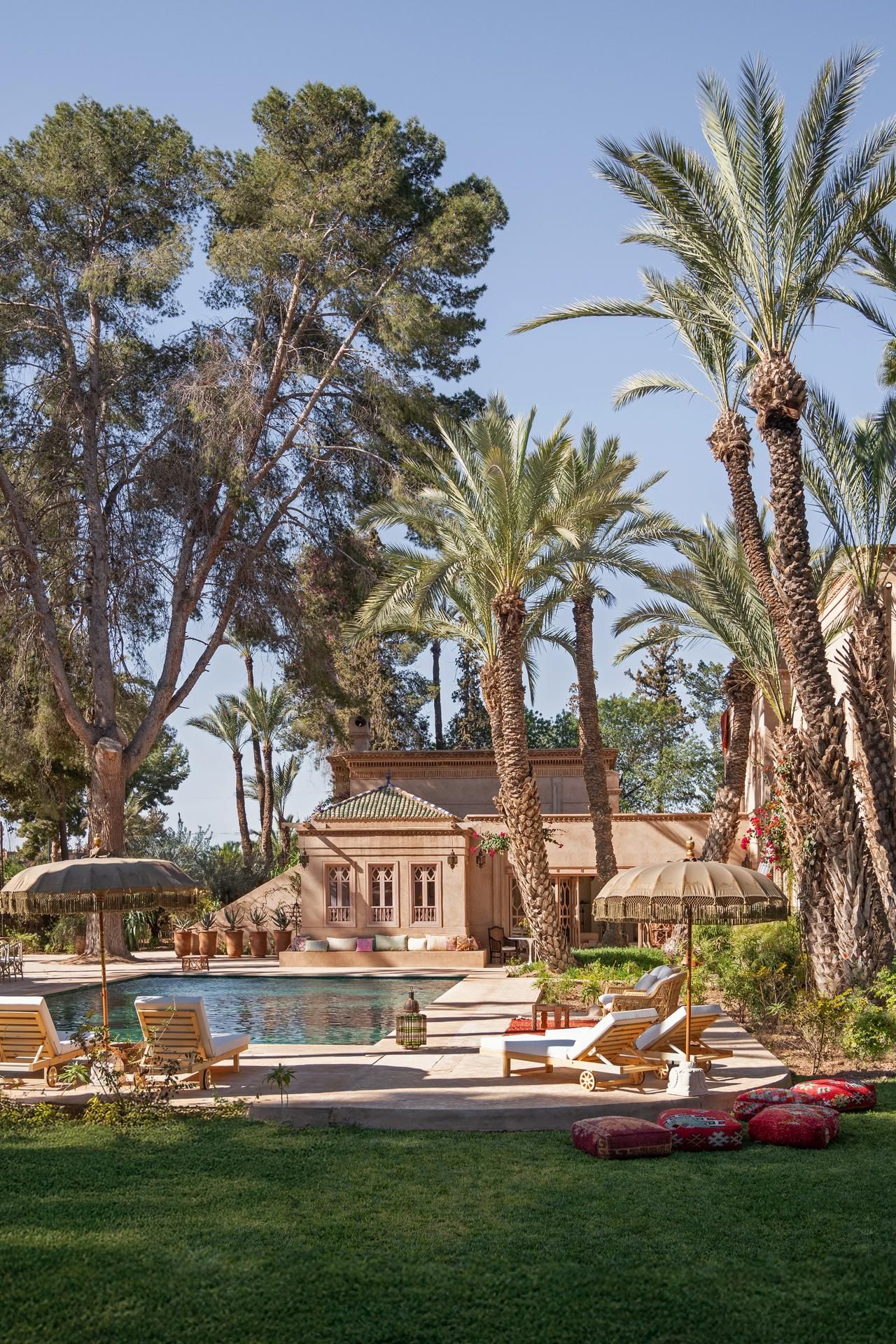 Private plunge pool with loungers