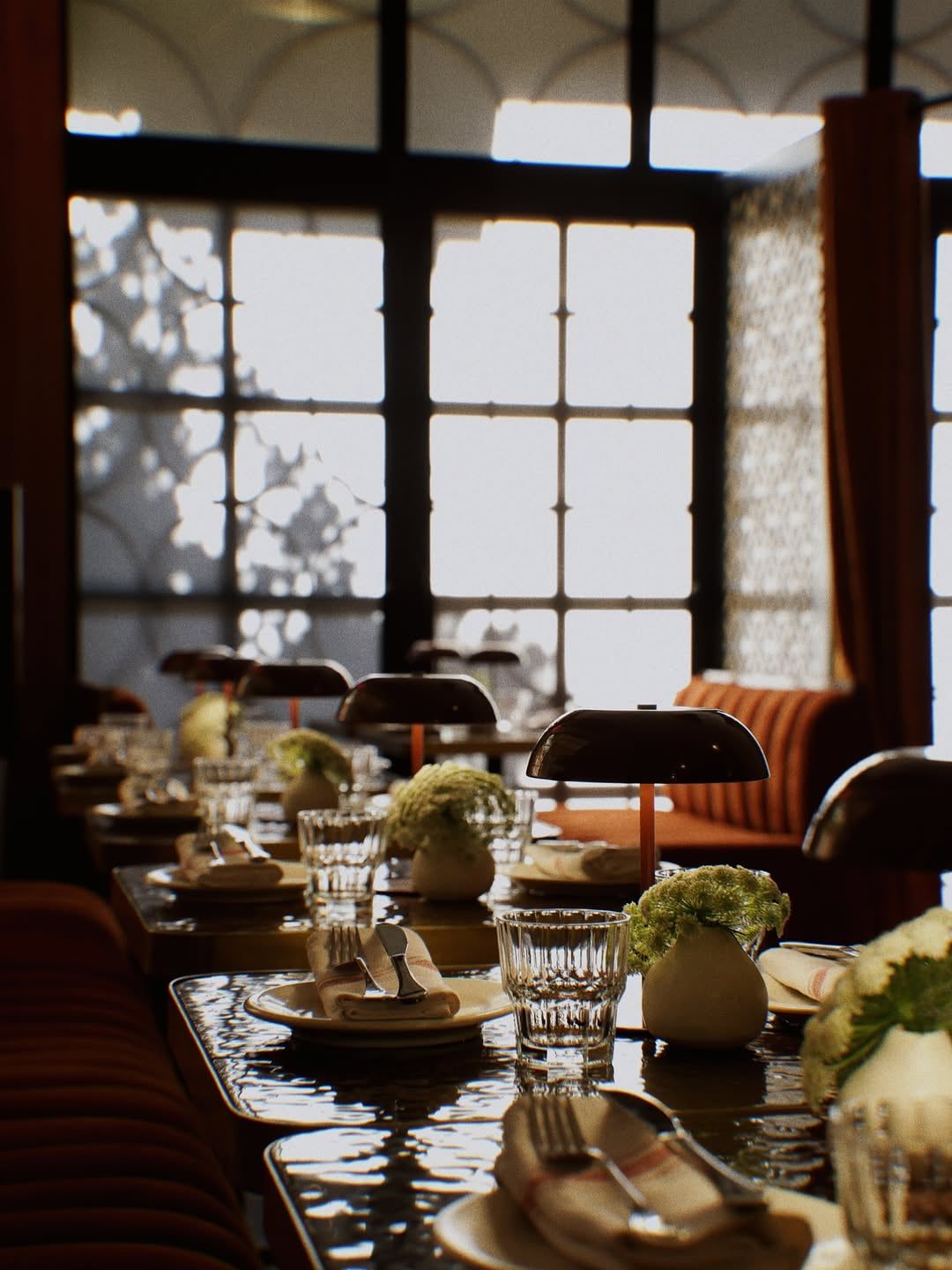 A table by the window at Napa Chapter One