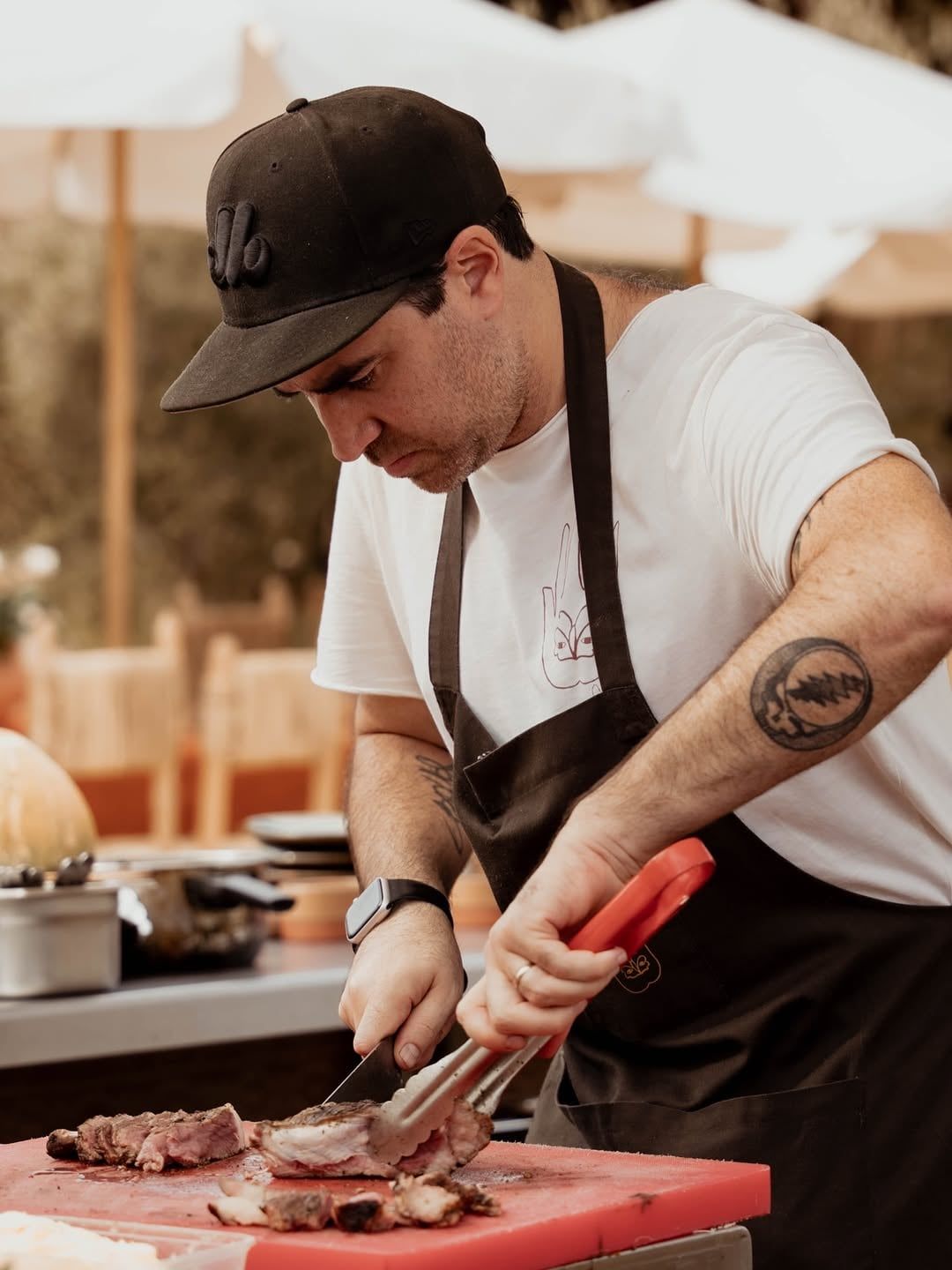 Chef Aniss Meski at the carving station