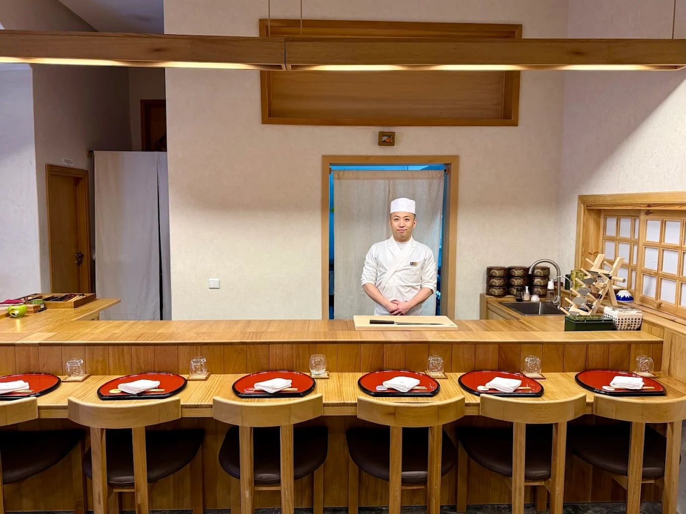 Chef Shoki Yokoyama at the omakase counter of Iki - Authentic Japanese