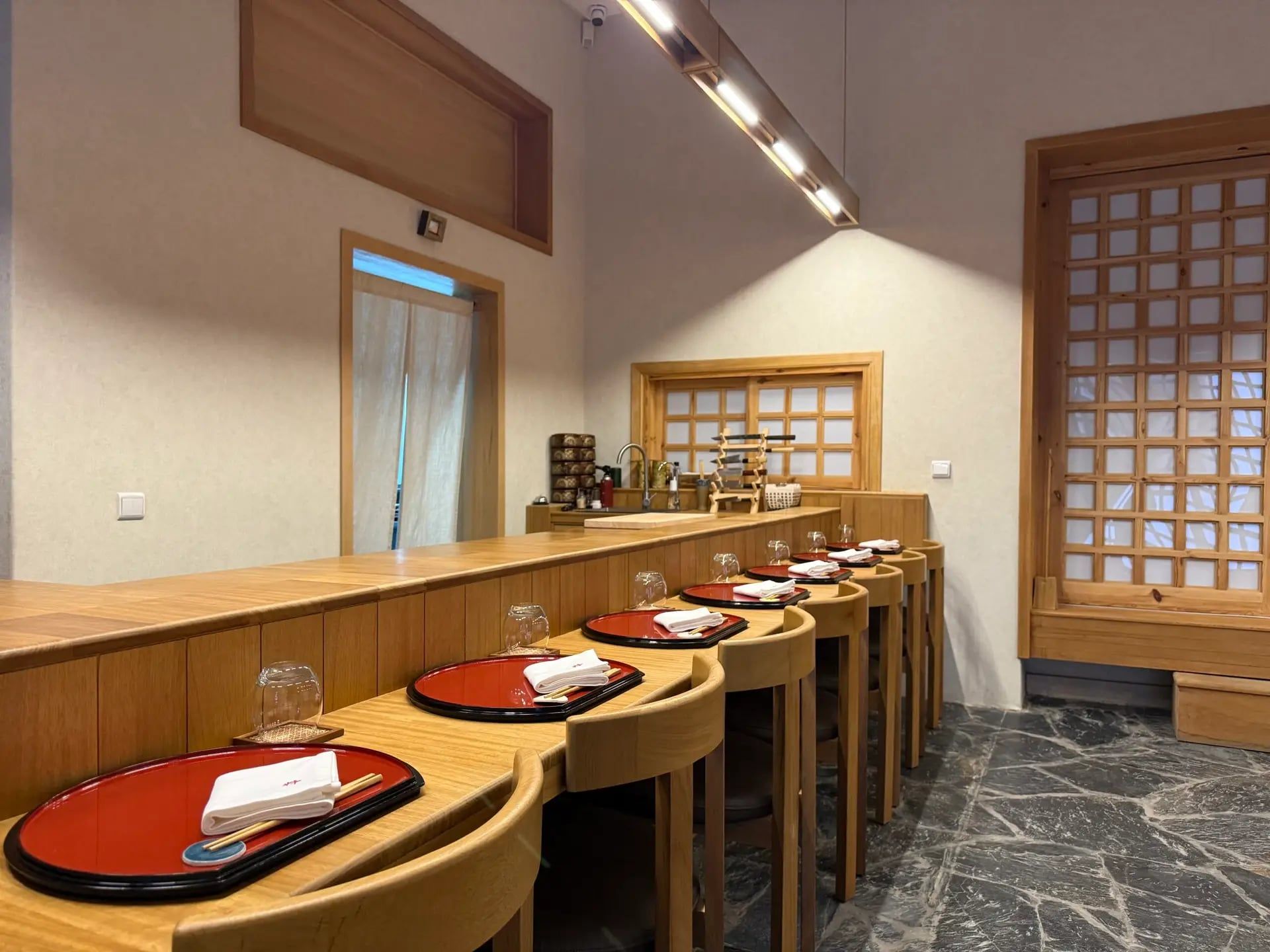 The omakase counter at Iki - Authentic Japanese in Sidi Ghanem
