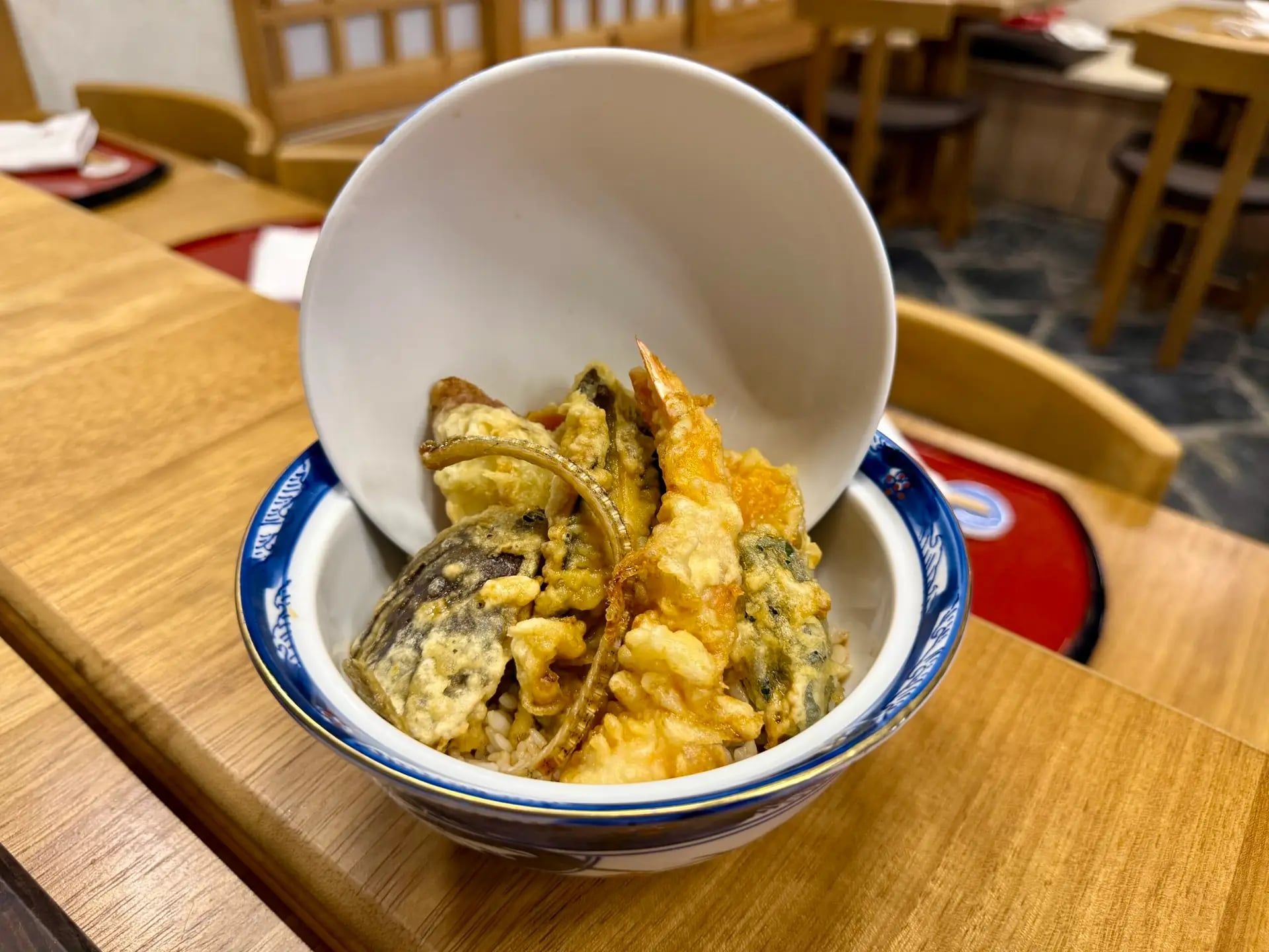 A tempura bowl at Iki - Authentic Japanese
