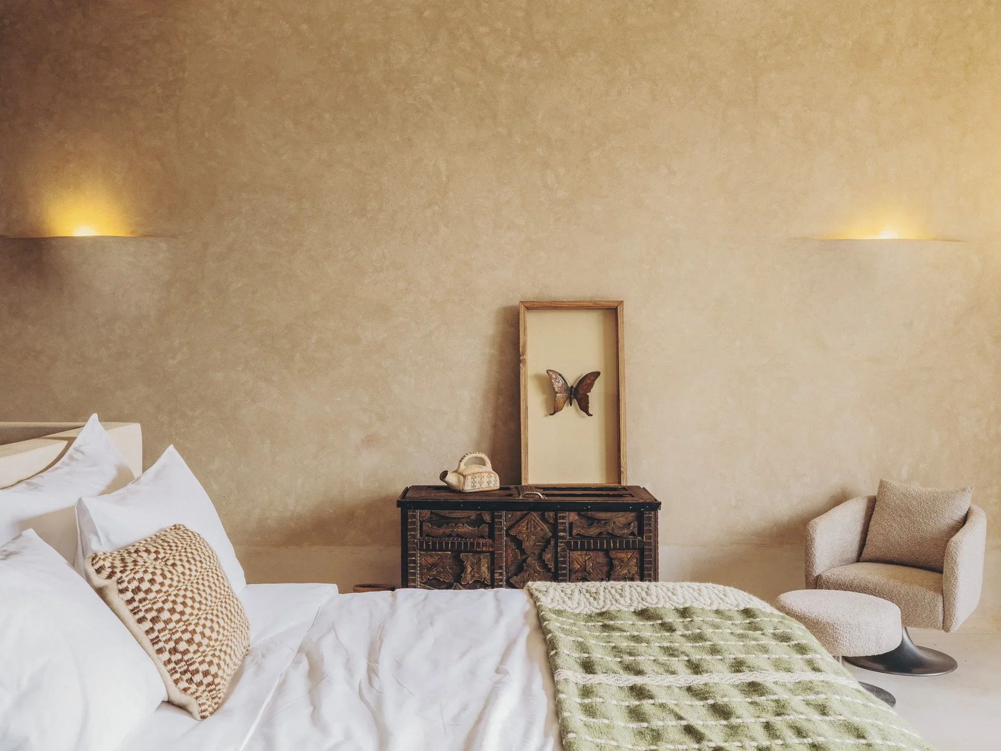 Bedside: a butterfly in a vintage frame